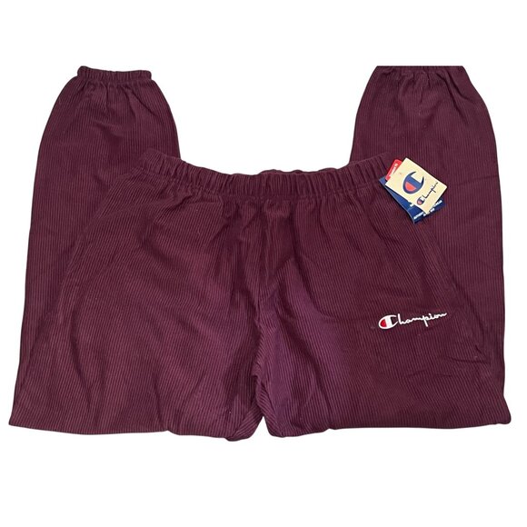 Champion UO Textured Rib Lounge Pant Cotton Joggers Sz Large Burgundy Mens - Picture 7 of 13